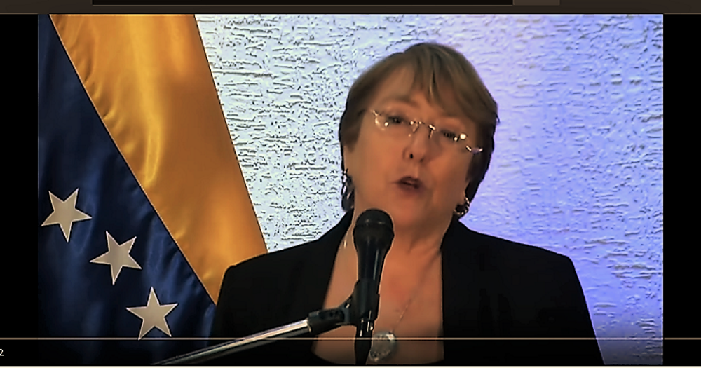 Alta Comisionada para los Derechos Humanos de la ONU Michelle Bachelet Foto: Captura de Pantalla