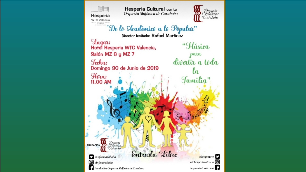 Sinfónica de Carabobo ofrece primer concierto familiar en Hesperia WTC Valencia este domingo