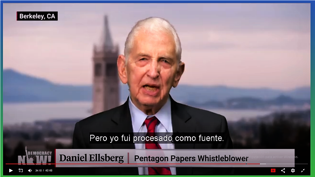 Daniel Ellsberg es entrevistado por Amy Goodman Foto: Captura de Pantalla