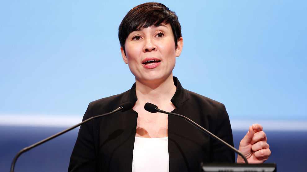 La ministra de Exteriores noruega, Ine Eriksen Søreide Foto: e24.vgc.no