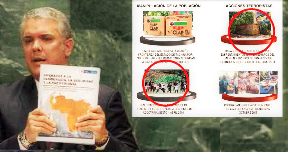 Mindefensa ofreció disculpas por tres fotos erróneas publicadas en informe de Duque a la ONU Foto: Fotomontaje (Semana.com)