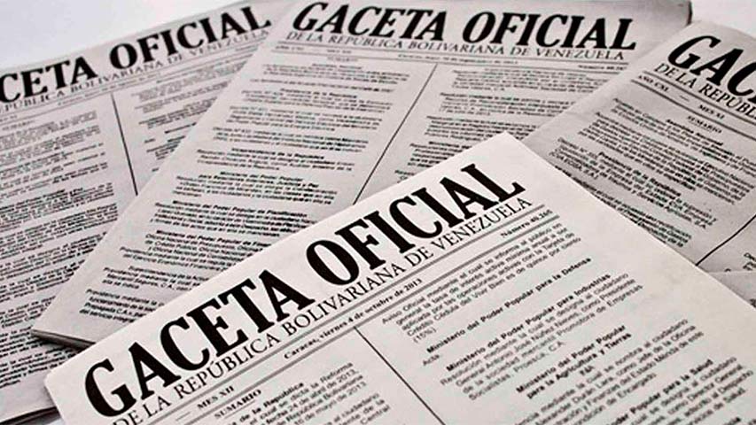 Foto Referencial de Gaceta Oficial vía U.R.