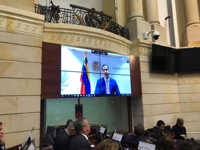 Guaidó pidió no bajar la guardia al Senado Colombiano Foto Cuenta Twitter Senador @EfrainCepedaainCepeda