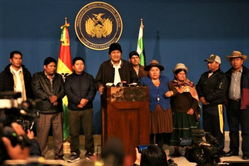 El presidente Evo Morales anuncia nuevas elecciones Foto: Cambio.bo vía Twitter