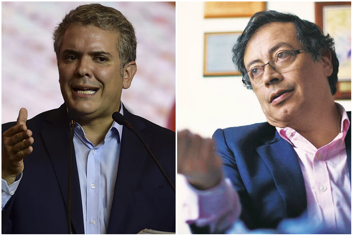 El presidente Iván Duque y su principal opositor el senador Gustavo Petro Foto AFP Archivo El Espectador