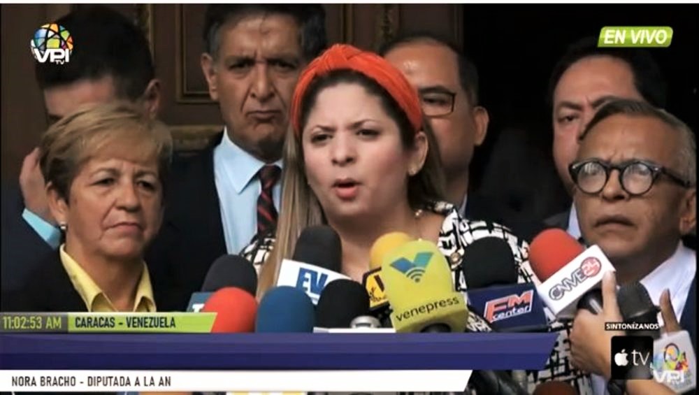 La diputada a la Asamblea Nacional Nora Bracho informó sobre movilización opositora Foto: Captura Agencias