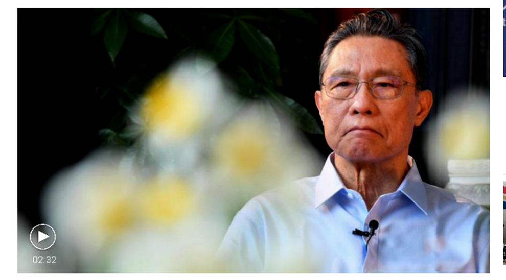 El epidemiólogo y especialista en enfermedades respiratorias Zhong Nanshan Foto: Prensa CGTN