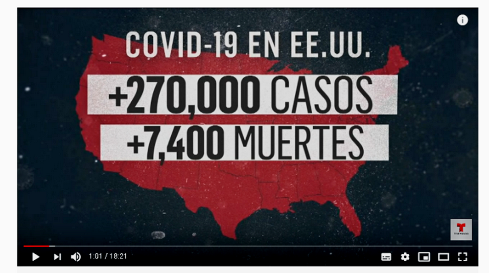 En EE.UU suman más de 7 mil fallecidos y algunos estados aún no guardan cuarentena Foto Captura de Pantalla
