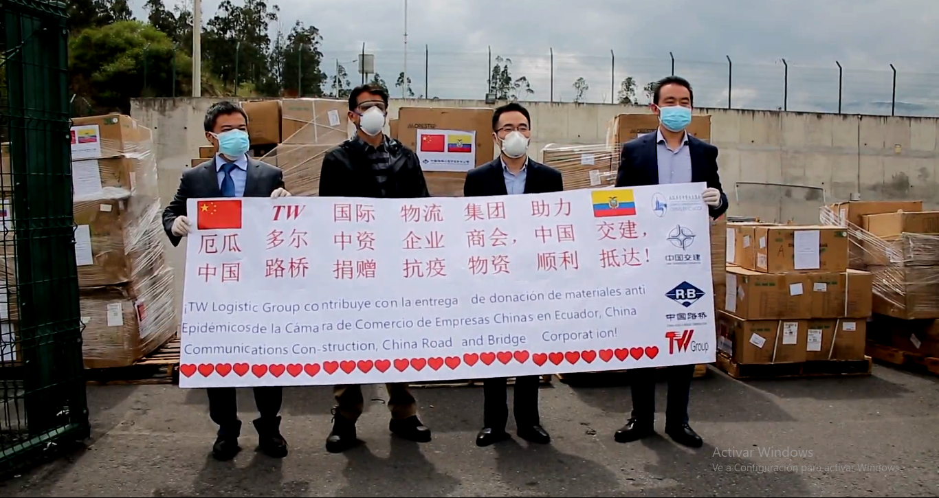 Empresas chinas en Ecuador donan insumos para ayudar en combate a Covid 19 Foto: Captura de Pantalla vía Agencia Xianhua en español