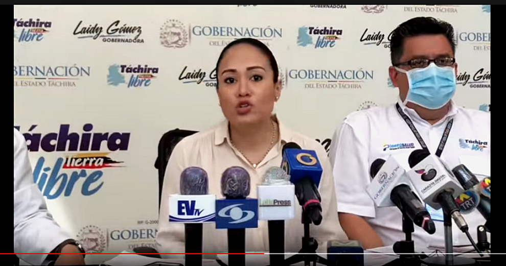Ingreso por trochas aumenta casos sospechosos de Covid 19 en Táchira señaló gobernadora Laidy Gómez Foto: Captura de Pantalla