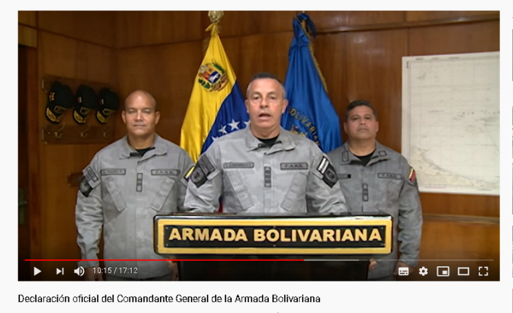 El comandante general de la Armada, almirante Giuseppe Alessandrello Foto: Captura de Pantalla