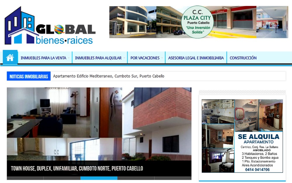 Global Bienes Raices - Bienes Raíces Venta, Compra y Alquiler / Foto: Captura de Pantalla