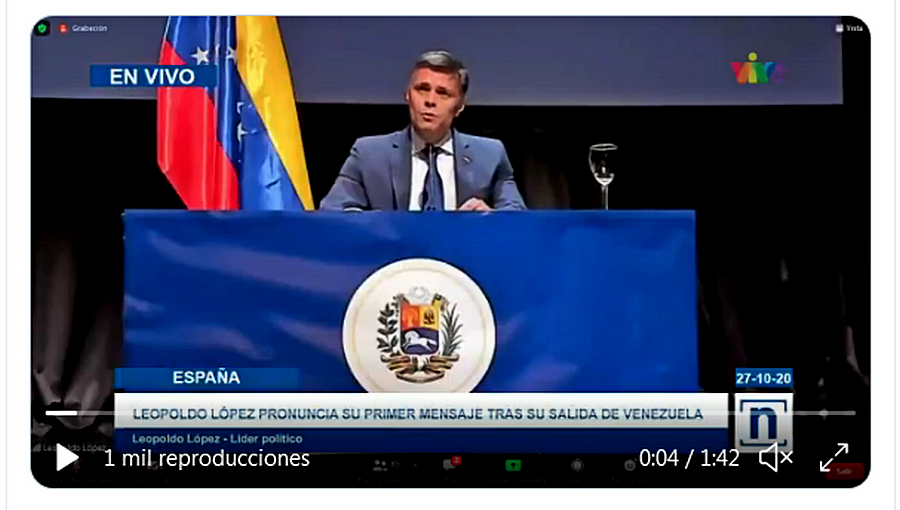 López anunció luchará por elecciones presidenciales justas y libres en Venezuela / Foto: Captura de Pantalla