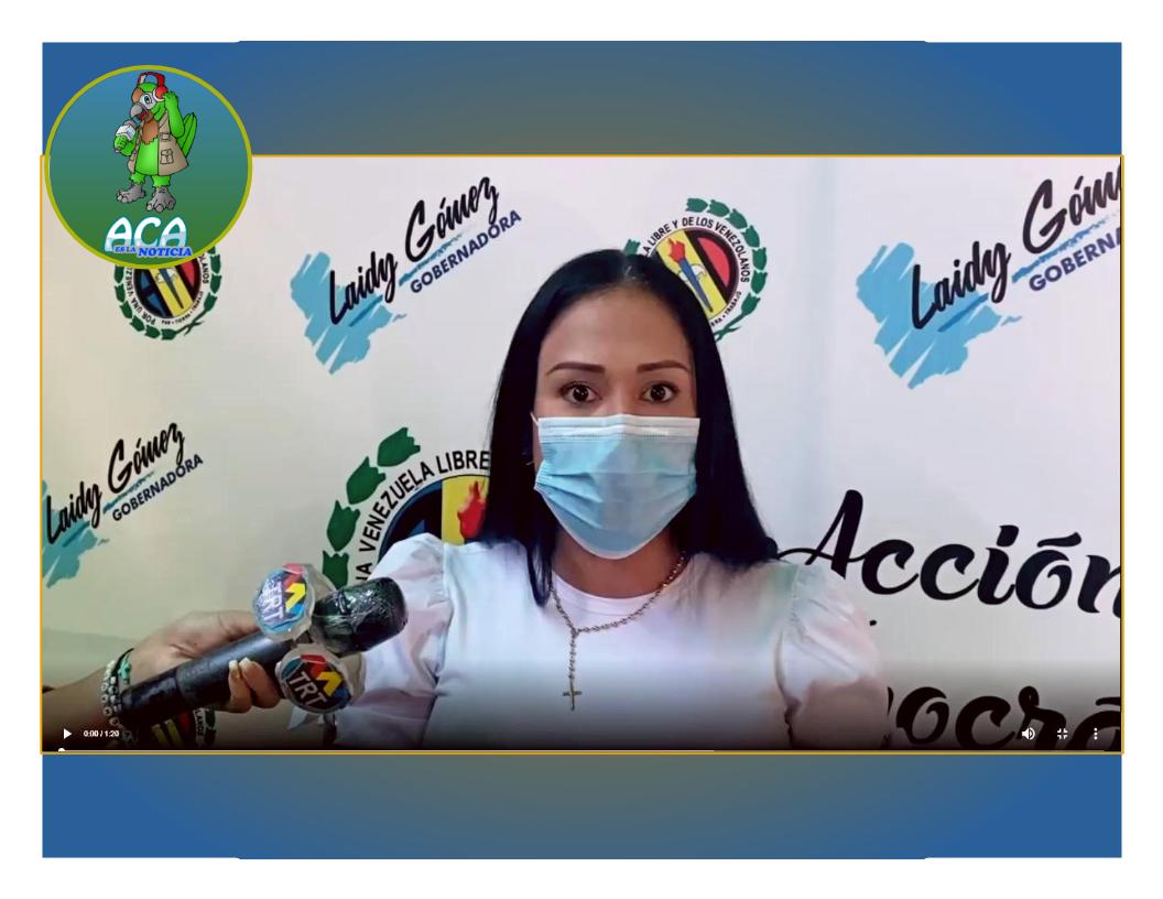 Laidy Gómez Gobernadora del Táchira / Foto: Captura de Pantalla